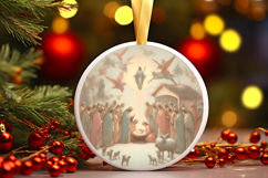 Round Christmass Ornament PNG Product Image 1