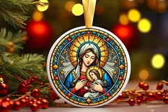 Round Christmas Ornament Sublimation|Clipart Product Image 2