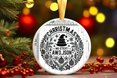 Round Christmas Ornament Sublimation|Clipart Product Image 2