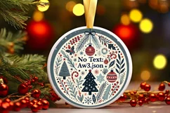 Round Christmas Ornament Sublimation|Clipart Product Image 2