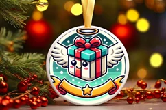 Round Christmas Ornament Sublimation|Clipart Product Image 2