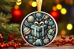 Round Christmas Ornament Sublimation|Clipart Product Image 1