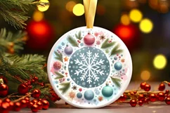 Round Christmas Ornament Sublimation|Clipart Product Image 1