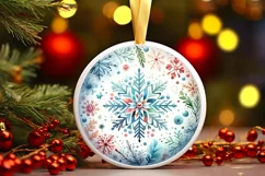 Round Christmas Ornament Sublimation|Clipart Product Image 1