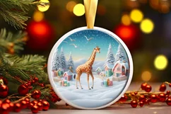 Round Christmas Ornament Sublimation|Clipart Product Image 1