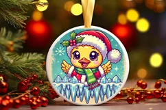 Round Christmas Ornament Sublimation|Clipart Product Image 2