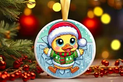 Round Christmas Ornament Sublimation|Clipart Product Image 2