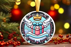 Round Christmas Ornament Sublimation|Clipart Product Image 2