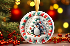 Round Christmass Ornament PNG Product Image 1