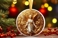 Round Christmas Ornament Sublimation|Clipart Product Image 1