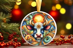 Round Christmas Ornament Sublimation|Clipart Product Image 1