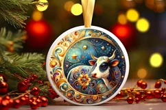 Round Christmas Ornament Sublimation|Clipart Product Image 1