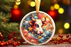 Round Christmas Ornament Sublimation|Clipart Product Image 1