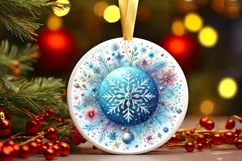 Round Christmas Ornament Sublimation|Clipart Product Image 3