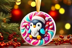 Round Christmas Ornament Sublimation|Clipart Product Image 2