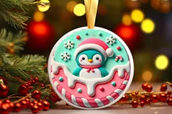 Round Christmas Ornament Sublimation|Clipart Product Image 2