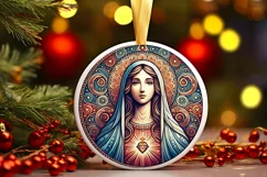 Round Christmas Ornament Sublimation|Clipart Product Image 1