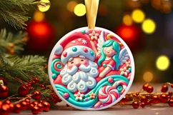 Round Christmas Ornament Sublimation|Clipart Product Image 2