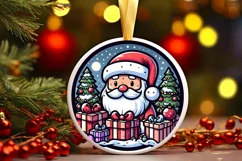 Round Christmas Ornament Sublimation|Clipart Product Image 1