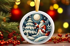 Round Christmas Ornament Sublimation|Clipart Product Image 2