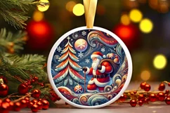 Round Christmas Ornament Sublimation|Clipart Product Image 2