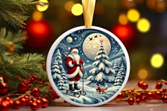 Round Christmas Ornament Sublimation|Clipart Product Image 2