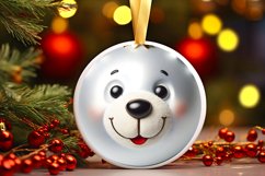 Shiny Christmas Face Round Polar Bear Product Image 3
