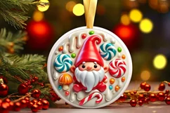 Round Christmas Ornament Sublimation|Clipart Product Image 2