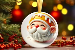 Round Christmas Ornament Sublimation|Clipart Product Image 2
