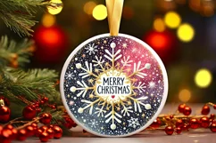 Round Christmas Ornament Sublimation|Clipart Product Image 1