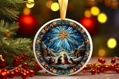 Round Christmas Ornament Sublimation|Clipart Product Image 1
