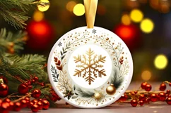 Round Christmas Ornament Sublimation|Clipart Product Image 1