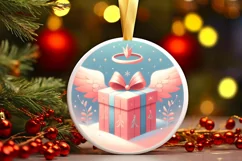Round Christmas Ornament Sublimation|Clipart Product Image 1