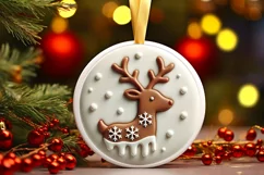Round Christmas Ornament Sublimation|Clipart Product Image 2