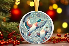 Round Christmas Ornament Sublimation|Clipart Product Image 2