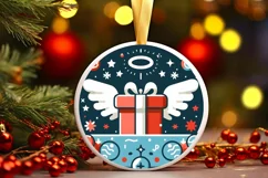 Round Christmas Ornament Sublimation|Clipart Product Image 2