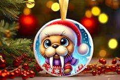 Round Christmas Ornament Sublimation|Clipart Product Image 2