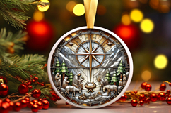 Round Christmass Ornament PNG Product Image 1