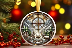 Round Christmas Ornament Sublimation|Clipart Product Image 1