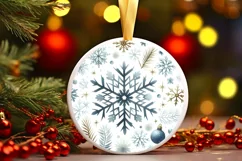 Round Christmas Ornament Sublimation|Clipart Product Image 1