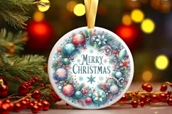 Round Christmas Ornament Sublimation|Clipart Product Image 1