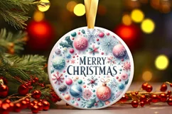 Round Christmas Ornament Sublimation|Clipart Product Image 1