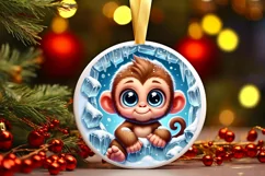 Round Christmas Ornament Sublimation|Clipart Product Image 2