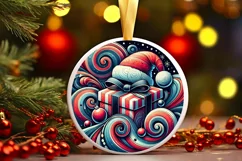 Round Christmas Ornament Sublimation|Clipart Product Image 2