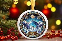 Round Christmas Ornament Sublimation|Clipart Product Image 2