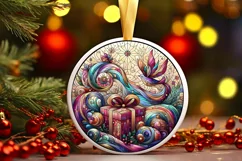 Round Christmas Ornament Sublimation|Clipart Product Image 1