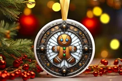 Round Christmas Ornament Sublimation|Clipart Product Image 1