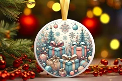 Round Christmas Ornament Sublimation|Clipart Product Image 2