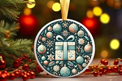 Round Christmas Ornament Sublimation|Clipart Product Image 2