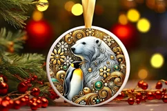 Round Christmas Ornament Sublimation|Clipart Product Image 2